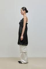 Silky Lace Bustier Dress_Black
