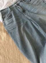 Wide stripe denim pants(2color)