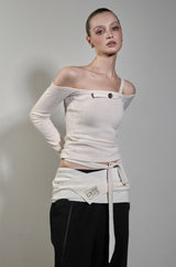 ODE DUAL BUTTON HALTER LONGSLEEVE
