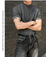[MUSCLE FIT] Slit mock neck half knit(3color)