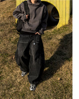Urban crop high-neck fleece hoodie
