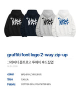graffiti font logo 2-way zip-up (4color)