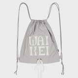 Logo applique ribbon string bag