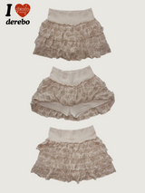 flower frill cancan banding mini skirt