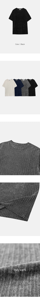 [S/S] Velvet round neck half sleeves (4color)