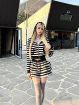 1475. Love stripe cancan mini sk (2color)
