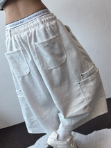 Back Square Cargo Rivet Bermuda 3 Color