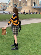 [UNISEX] Perrin ストライプカラスウェットシャツ
