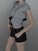 Reco coated leather shorts