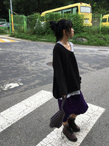 26FW★ [BAONHAUS] レニル シャーリング レイヤード ロングスリーブ Tシャツ
