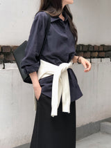 #ベーシックレーヨンルーズフィットシャツ (4color)