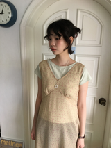 YWDフラワー シフォン ドレス (3color)
