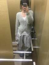 ルーズフィットソフトファーカーディガン