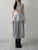 [Tie Set] See-through High Neck Overfit Blouse