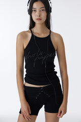 CUBIC HALTERNECK TANK TOP (BLACK)