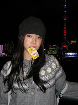 Shirring Ribbon String Knit Beanie (2color)
