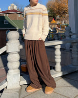 Golden Mink String Banding Pants (Charcoal)