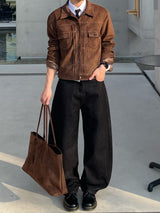 Trucker Colorblock Suede Jacket (3colors)