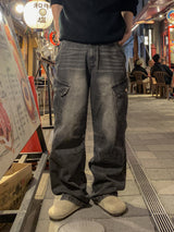Tachi washed cargo denim pants