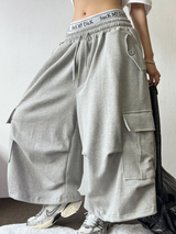 HIP LONG POCKET PARACHUTE CARGO BERMUDA 🤎🩶🖤🤍4COLOR