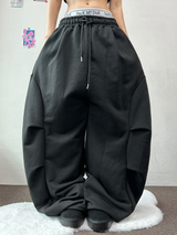 SIDE PLEAT PARACHUTE STRING BALLOON PANTS🩶🖤🤍 - 3 COLORS
