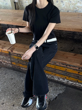 [BASIC ITEM] ベーシックセミクロップTシャツ(4color)