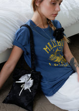 Flower Ribbon Shoulder Bag_Black