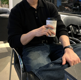 スライグハチボタンカラーネックニット