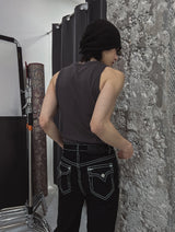 [LANARCH] Edged Stitch Bootcut Denim