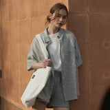 Stripe Unbalanced Cotton Half Shirt_3color
