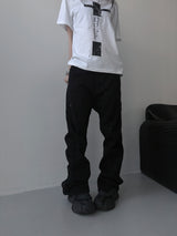 [unisex] back zipper cutting baggy pants 