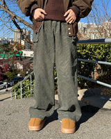 メイカーゴ ワイドコーデュロイパンツ (ベージュ)