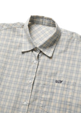 Peeky check shirt_skyblue
