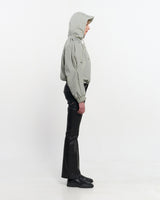 Neck Shirring Hooded Windbreaker _ GREY
