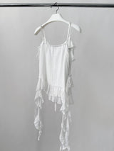 frill cancan sleeveless blouse top