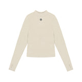 LOGO STITCH WOOL MOCK NECK WARMER TEE