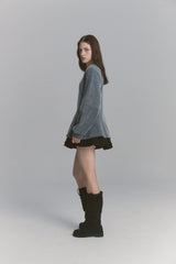Angora Flare Sweatshirt Charcoal