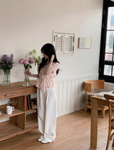 Daily Pintuck Long Wide Cotton Pants (2color)