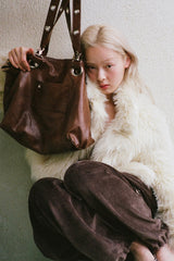 EYELET LEATHER BAG (VER.2) – BROWN 