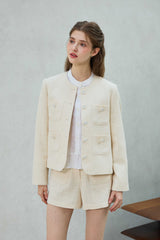 CHERISH TWEED JACKET / WHITE