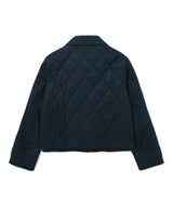 Women’s Collar Quilted Short Jacket Dark Navy