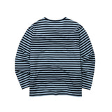 Weekend warrior typography printing stripe long sleeve (Sky-blue)