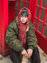 Choki Stripe Wool Muffler