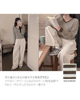 【MADE】ストライプVネックニット