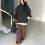 ソルピーオーバーサイズフィットナッピングコーデュロイフードTシャツ