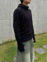 モヘアバラクラバフードニット3C