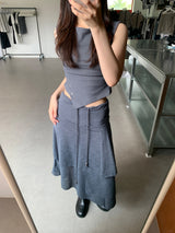 Chimi Unbal Flare Skirt (2color)
