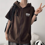 Coming track short-sleeved hooded zip-up (3 colors) H&L