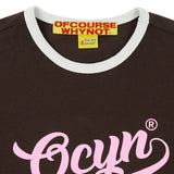 グッドバイブオンリーリンガーTシャツ_ブラウン