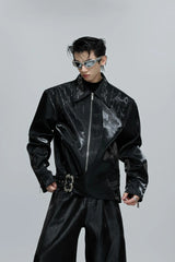 Glossy Layered Rhinestone Jacket
